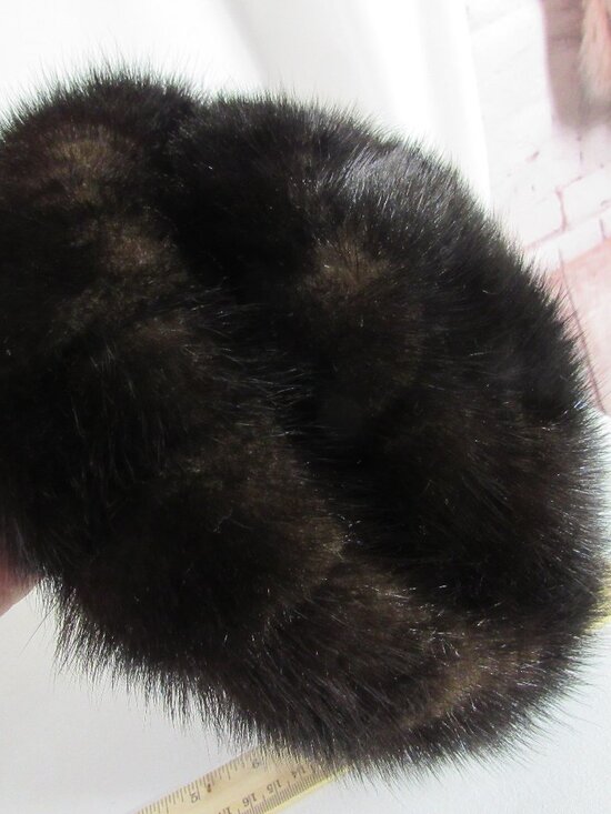 BLACK MINK FUR HAT VINTAGE 1960\'S main image 8